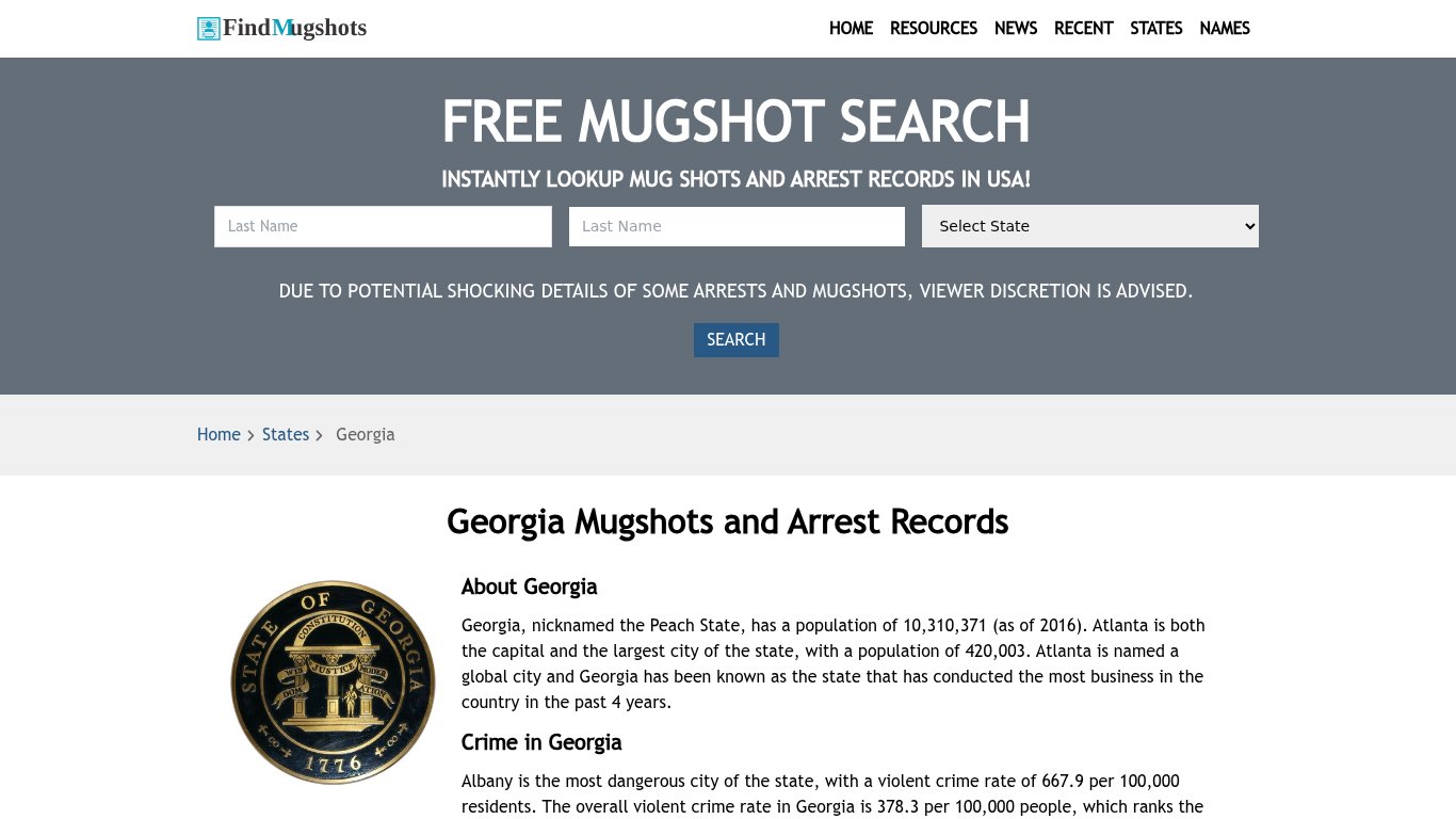 Find Georgia Mugshots - Find Mugshots